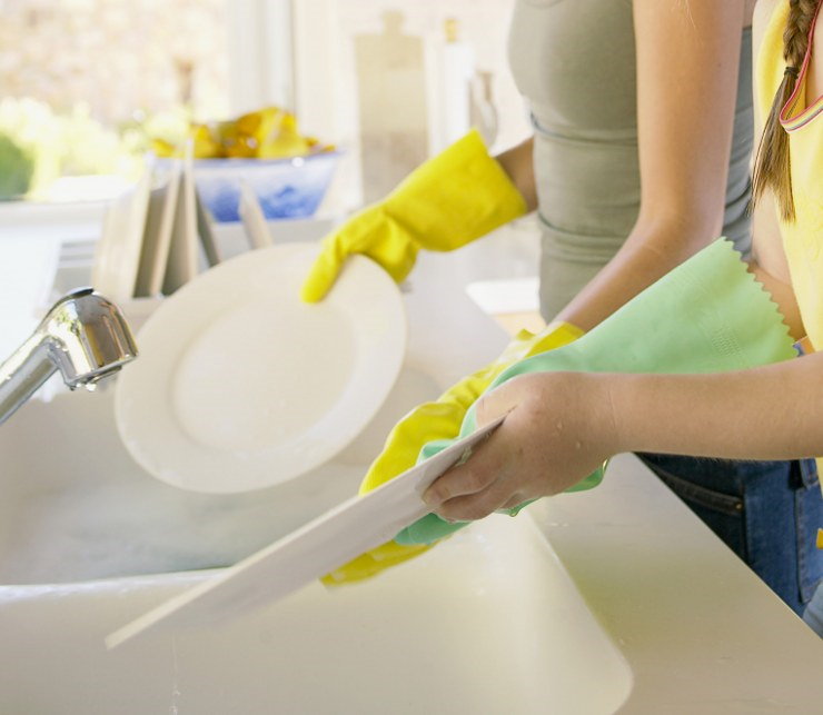 washing the dishes